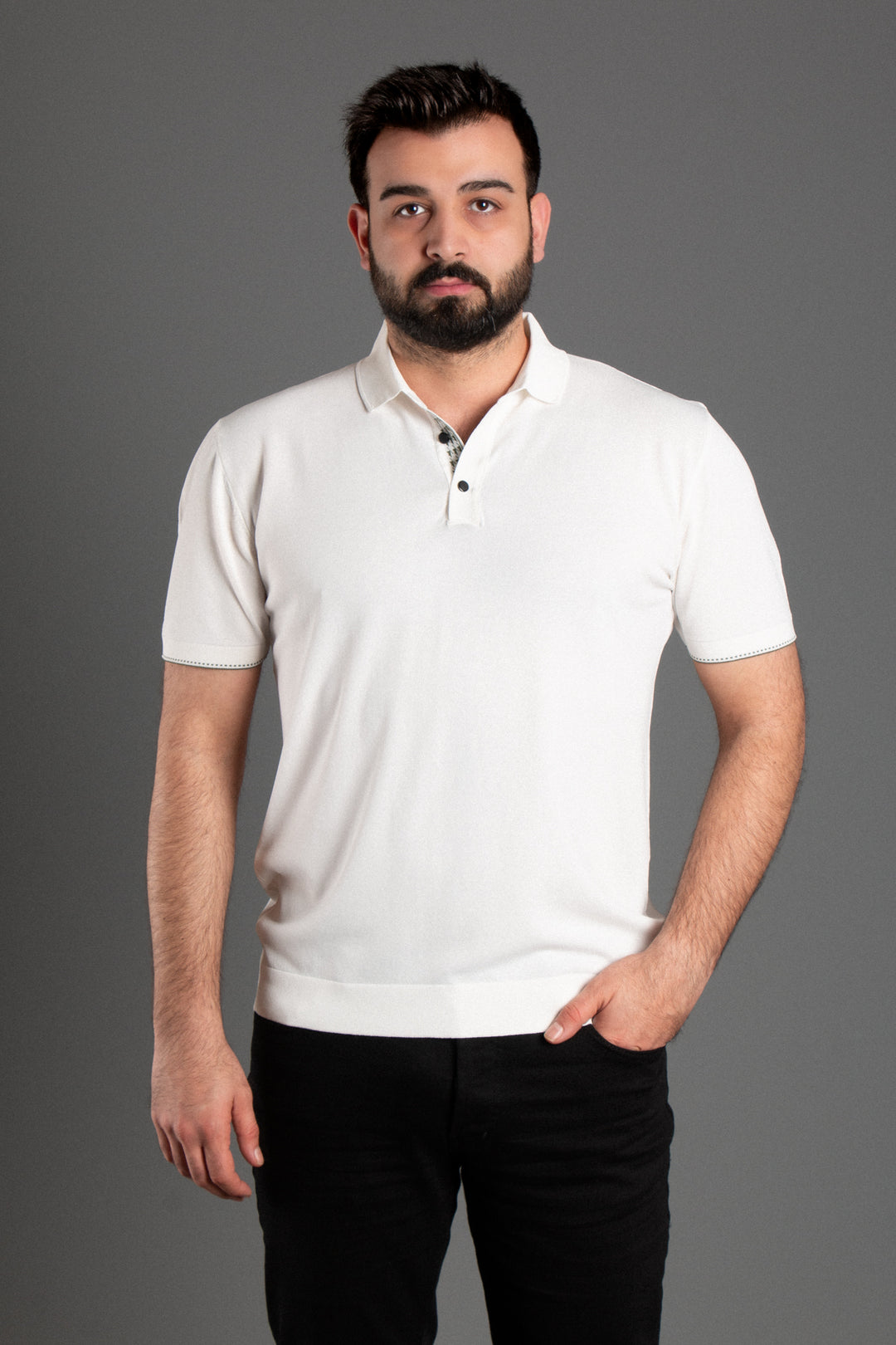 Düz Triko Polo Yaka T-shirt