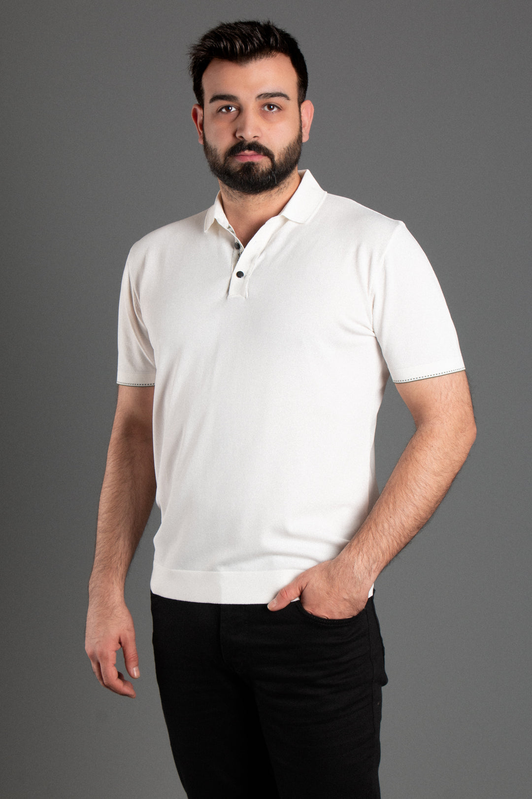 Düz Triko Polo Yaka T-shirt