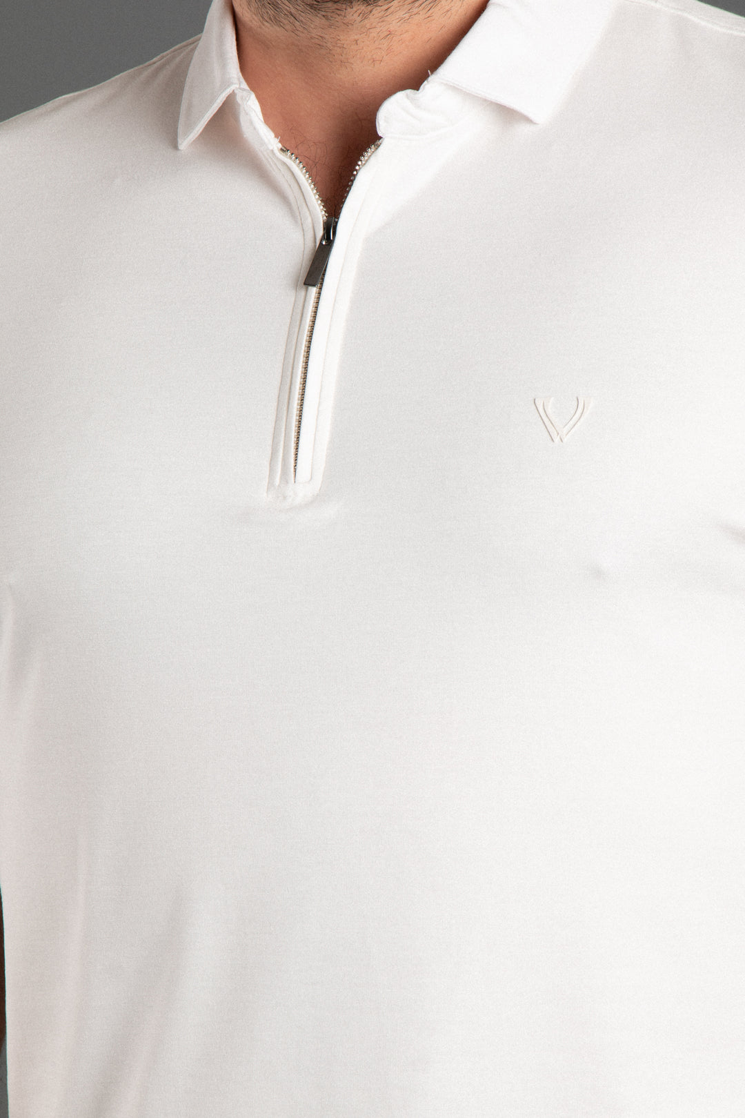 Fermuarlı Soft Basic Polo T-shirt