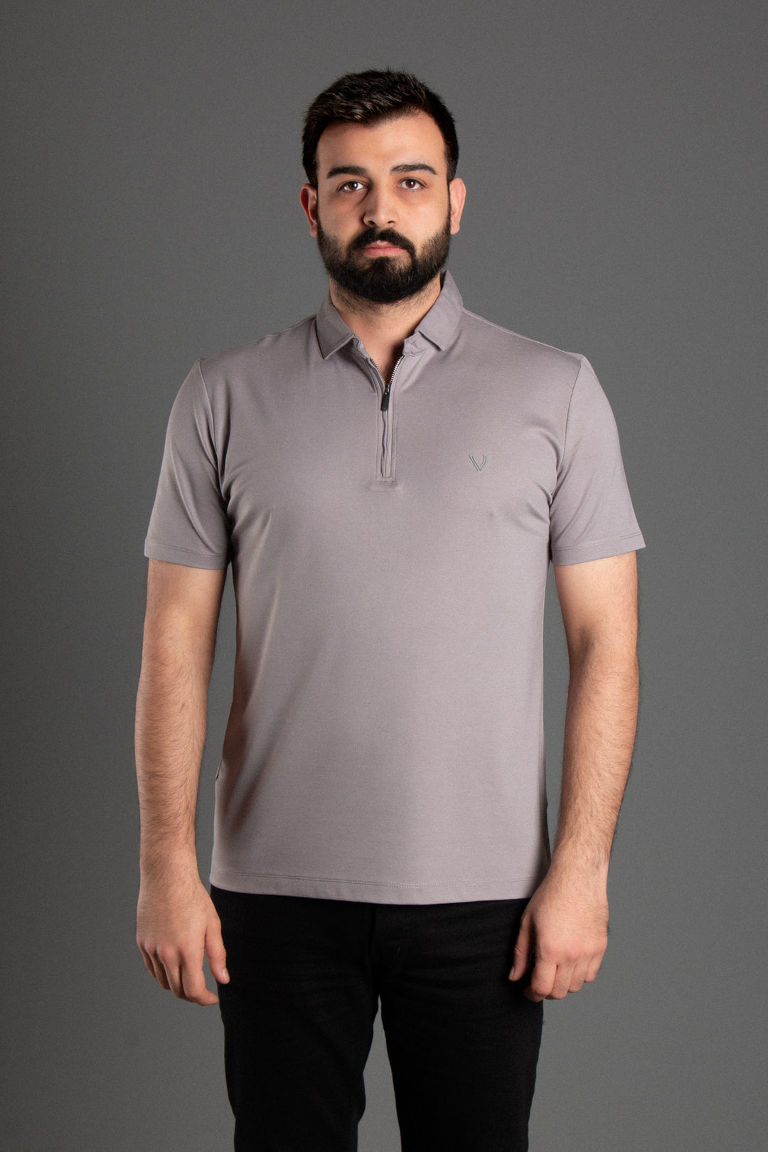 Fermuarlı Soft Basic Polo T-shirt
