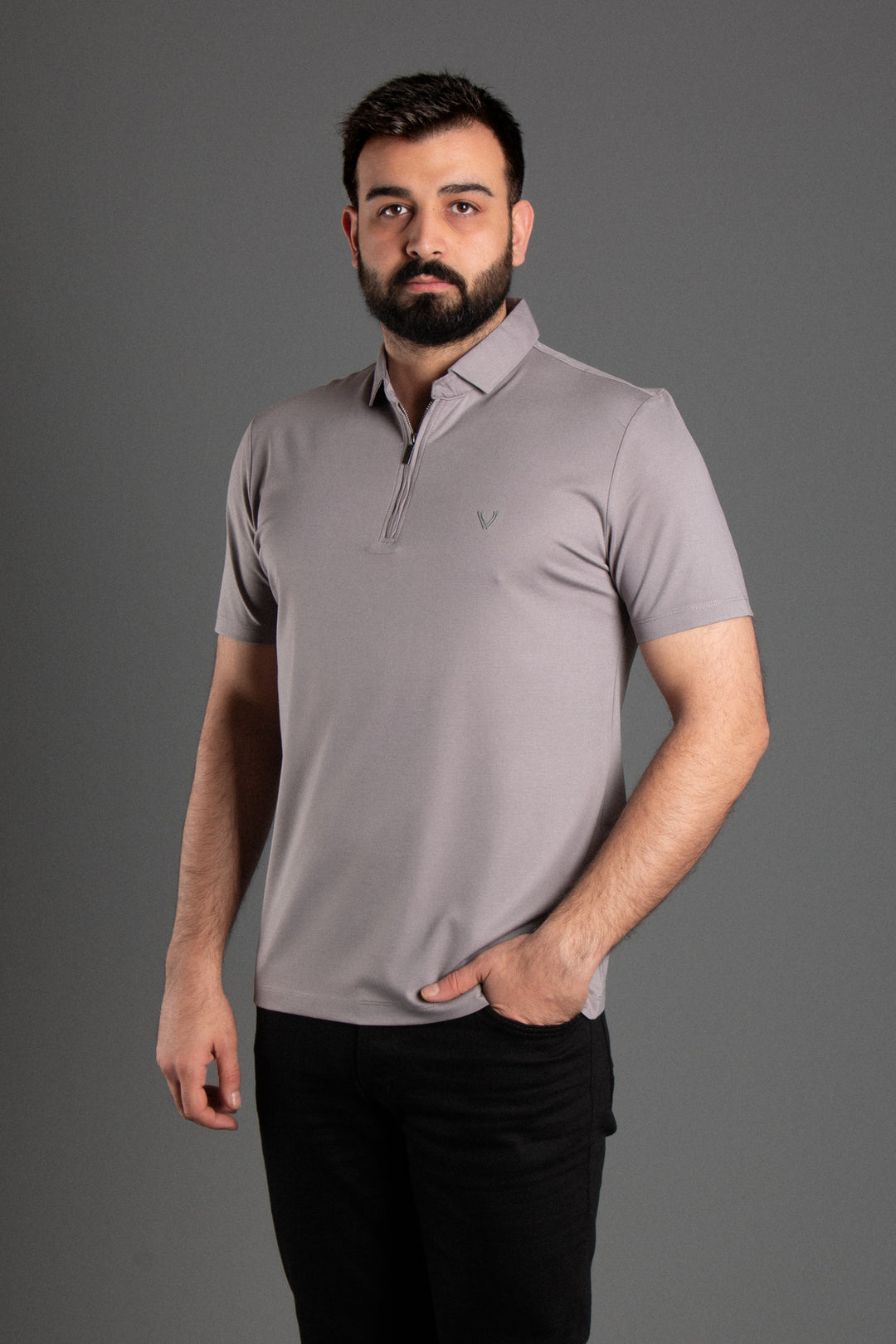Fermuarlı Soft Basic Polo T-shirt