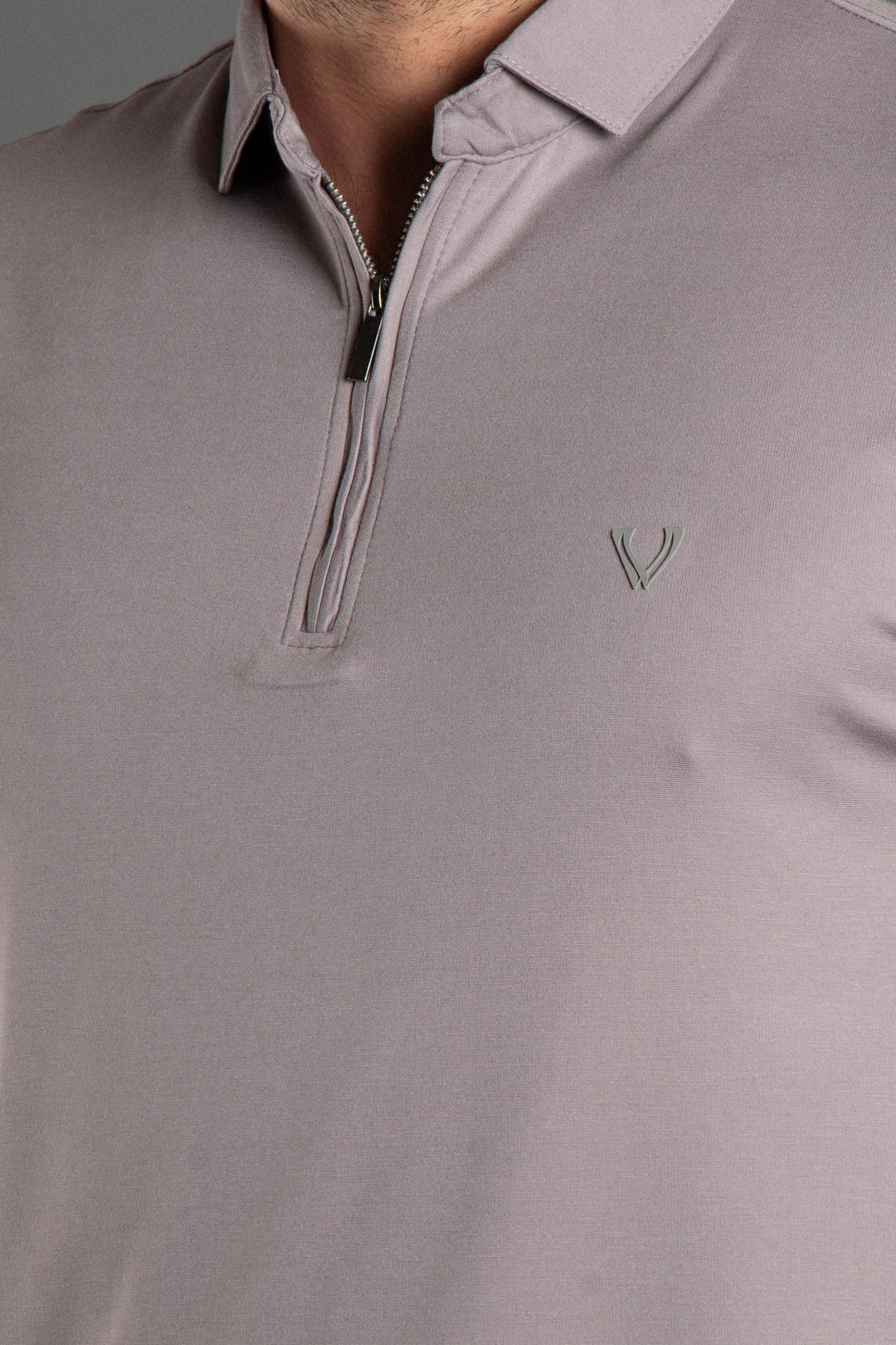 Fermuarlı Soft Basic Polo T-shirt