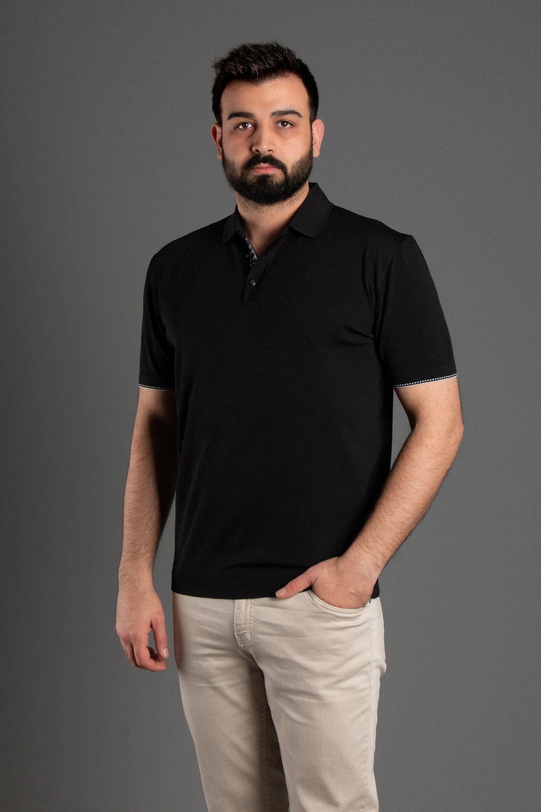 Düz Triko Polo Yaka T-shirt