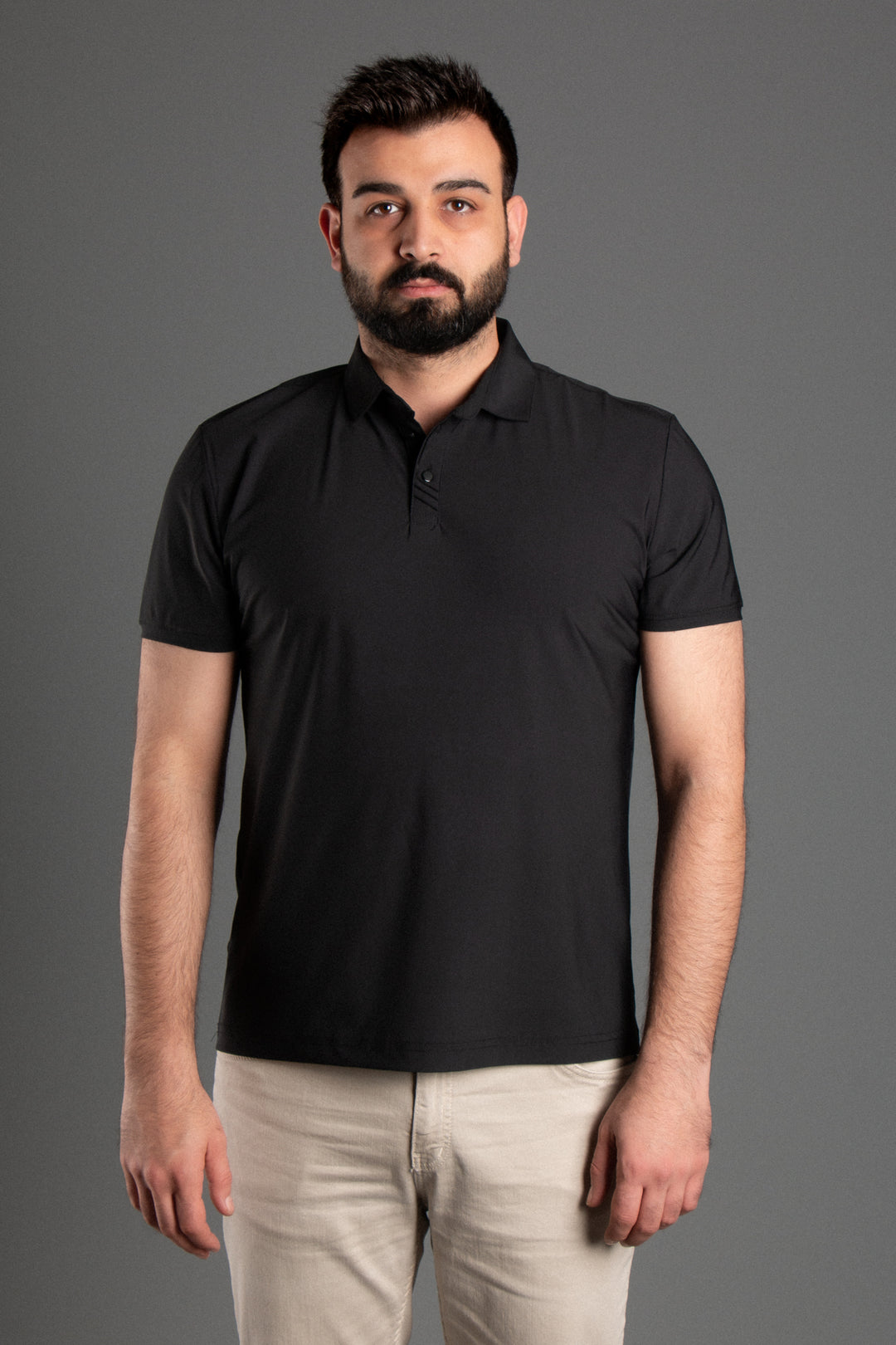 Likralı Düğmeli Polo Yaka T-Shirt