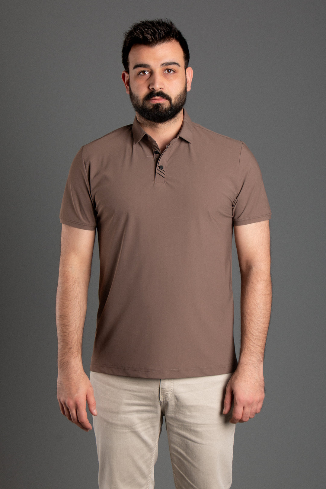 Likralı Düğmeli Polo Yaka T-Shirt
