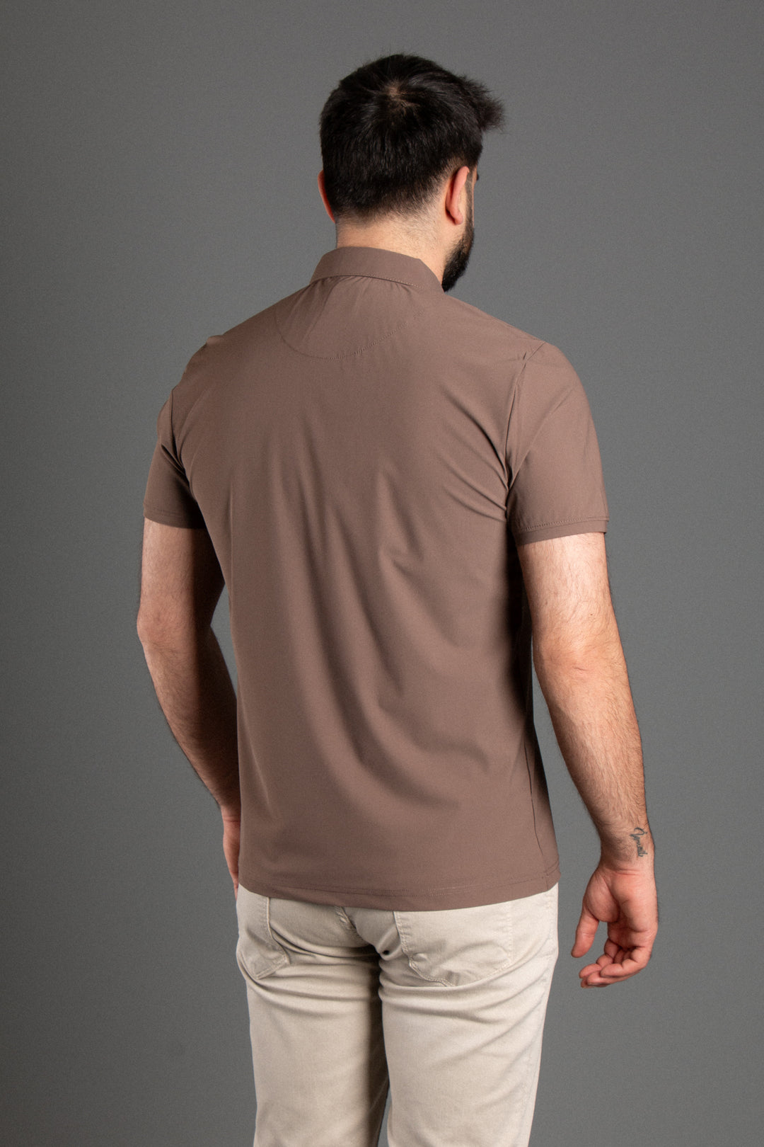 Likralı Düğmeli Polo Yaka T-Shirt