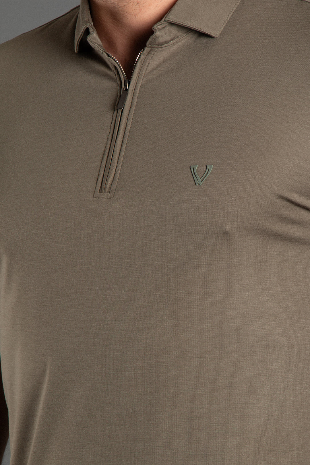 Fermuarlı Soft Basic Polo T-shirt