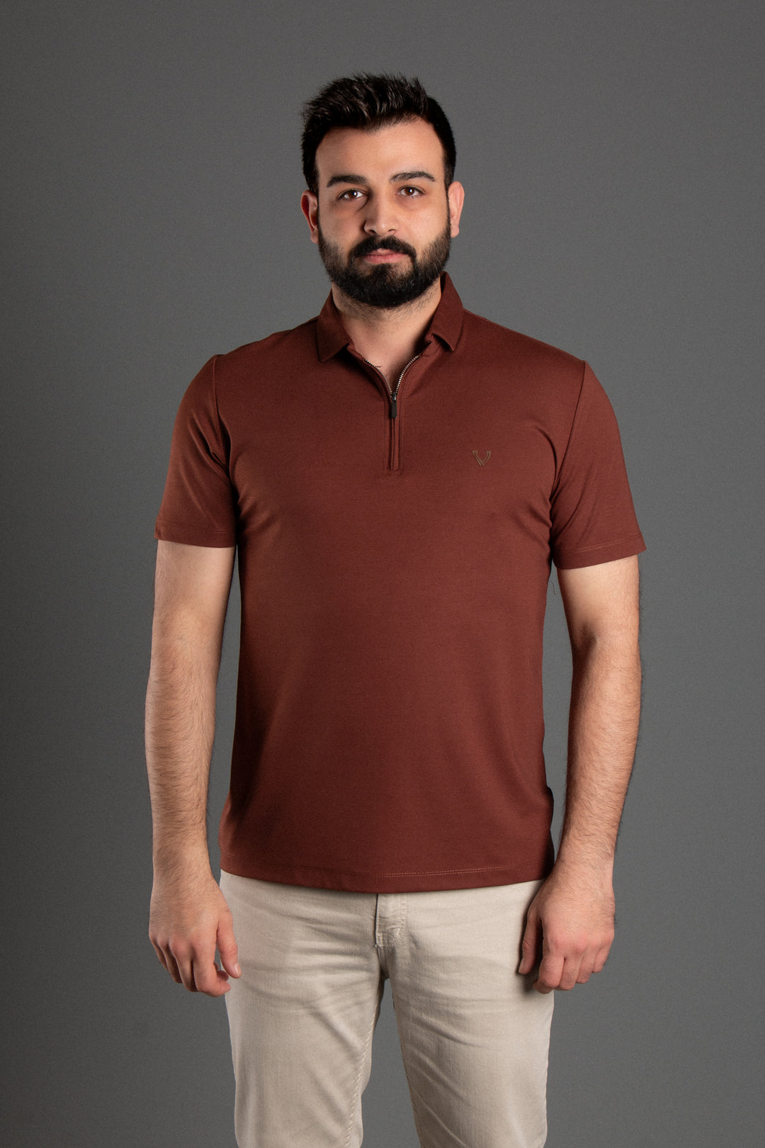 Fermuarlı Soft Basic Polo T-Shirt