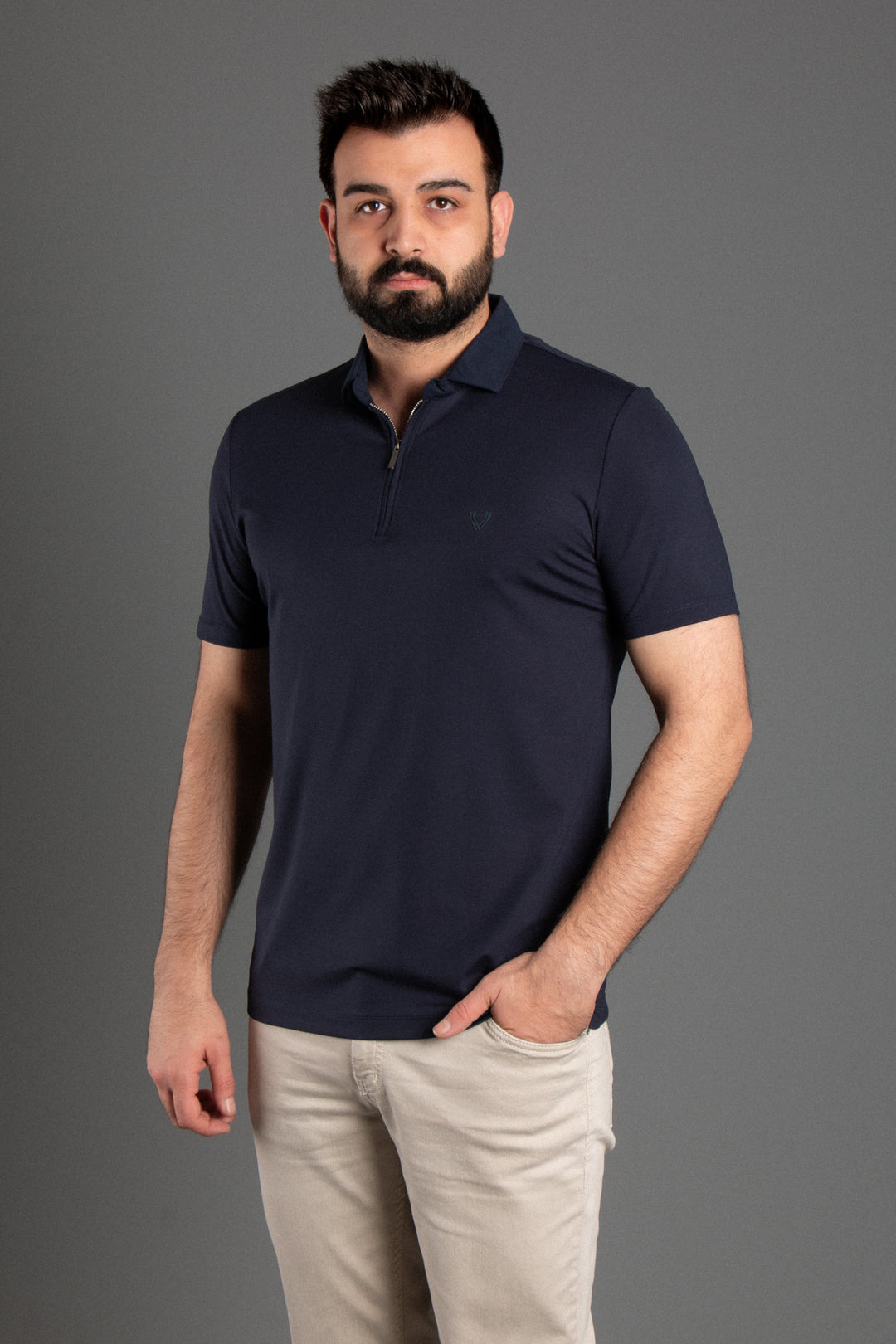 Fermuarlı Soft Basic Polo T-Shirt