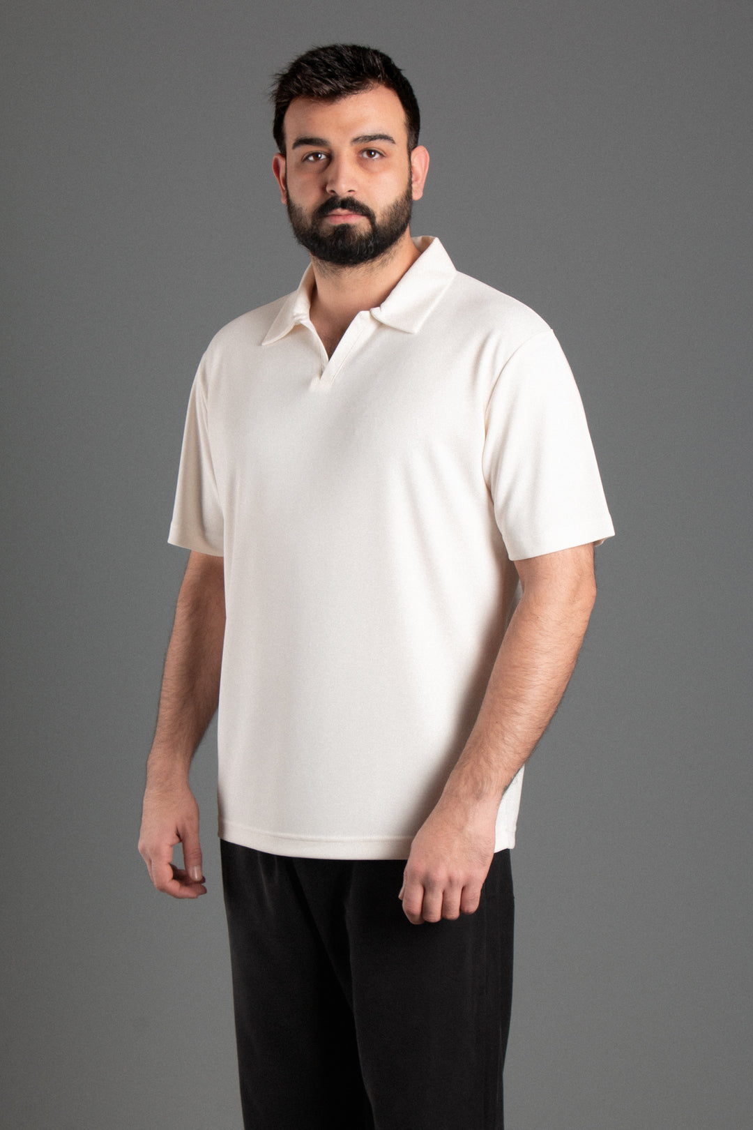 Likralı Oversize Polo T-Shirt