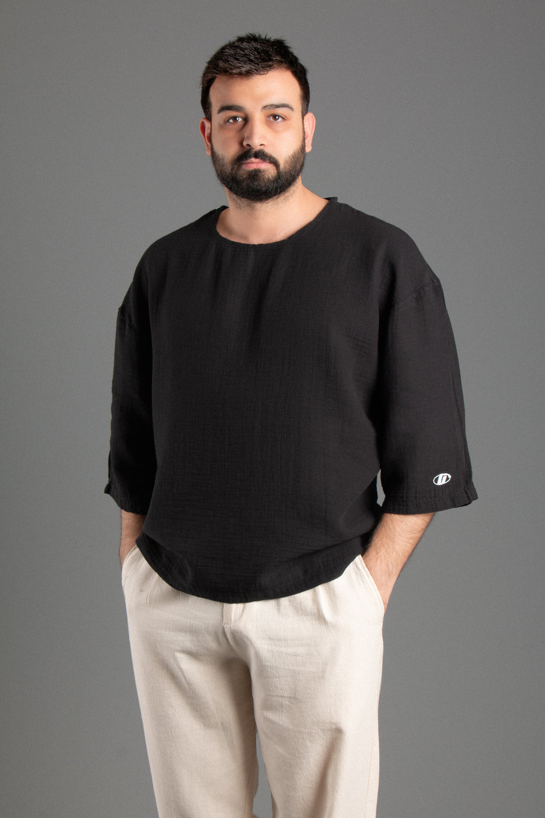 Oversize Fakir Kol Müslin T-shirt