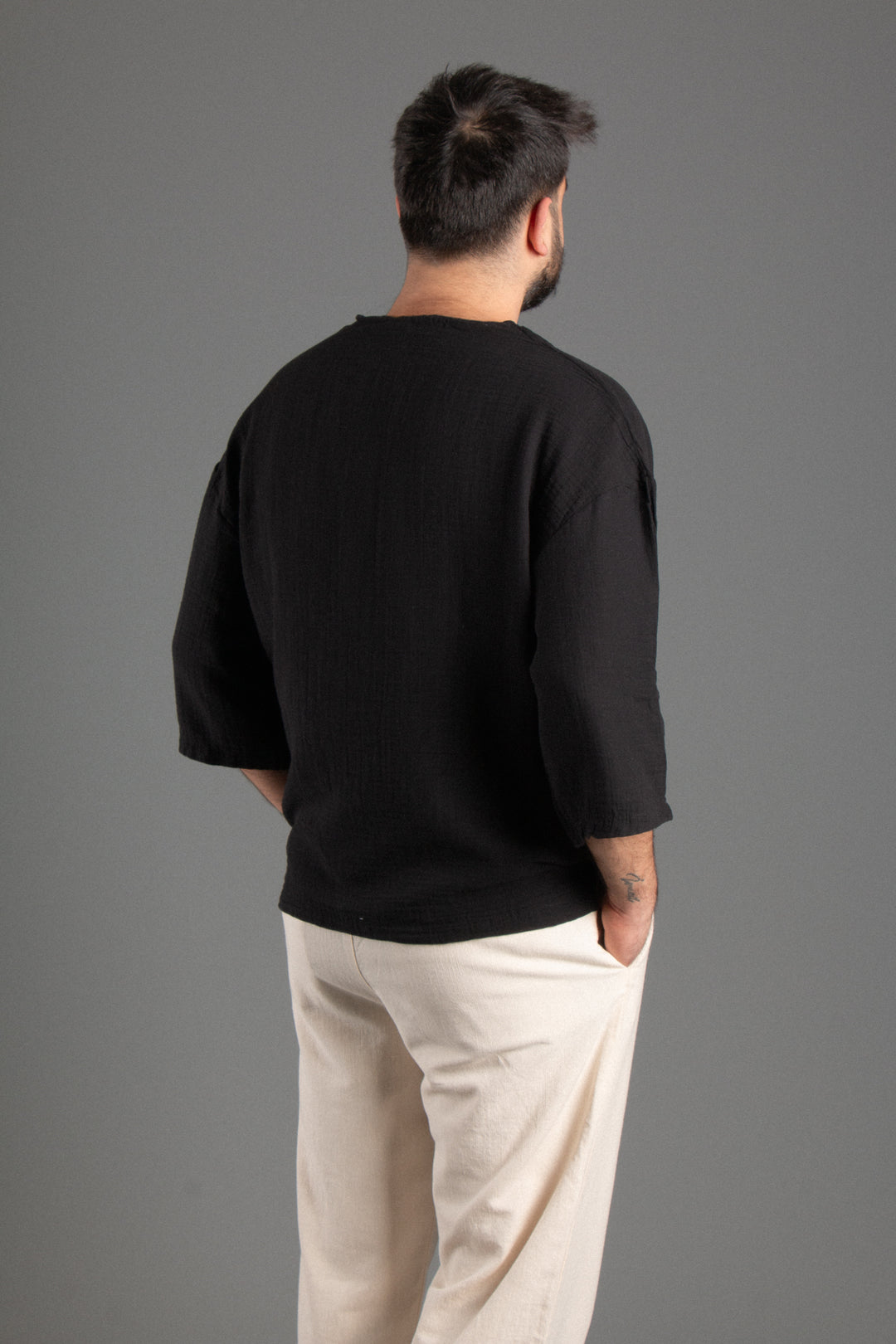 Oversize Fakir Kol Müslin T-shirt