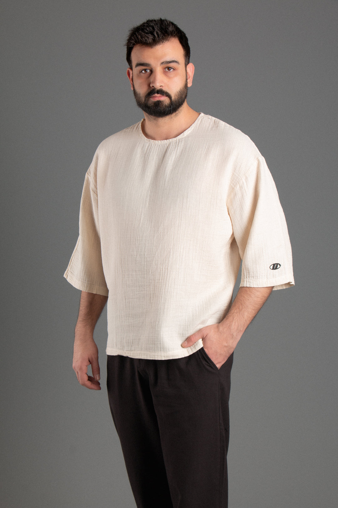 Oversize Fakir Kol Müslin T-shirt