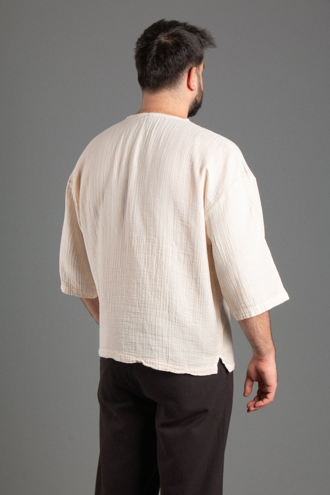 Oversize Fakir Kol Müslin T-shirt
