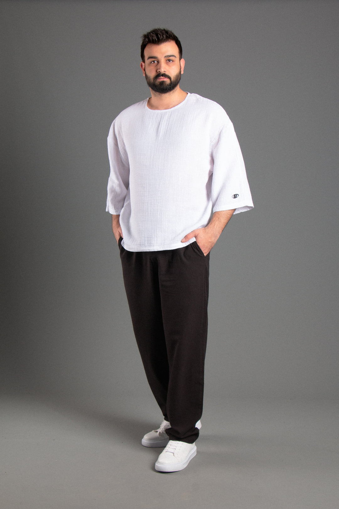 Oversize Fakir Kol Müslin T-shirt