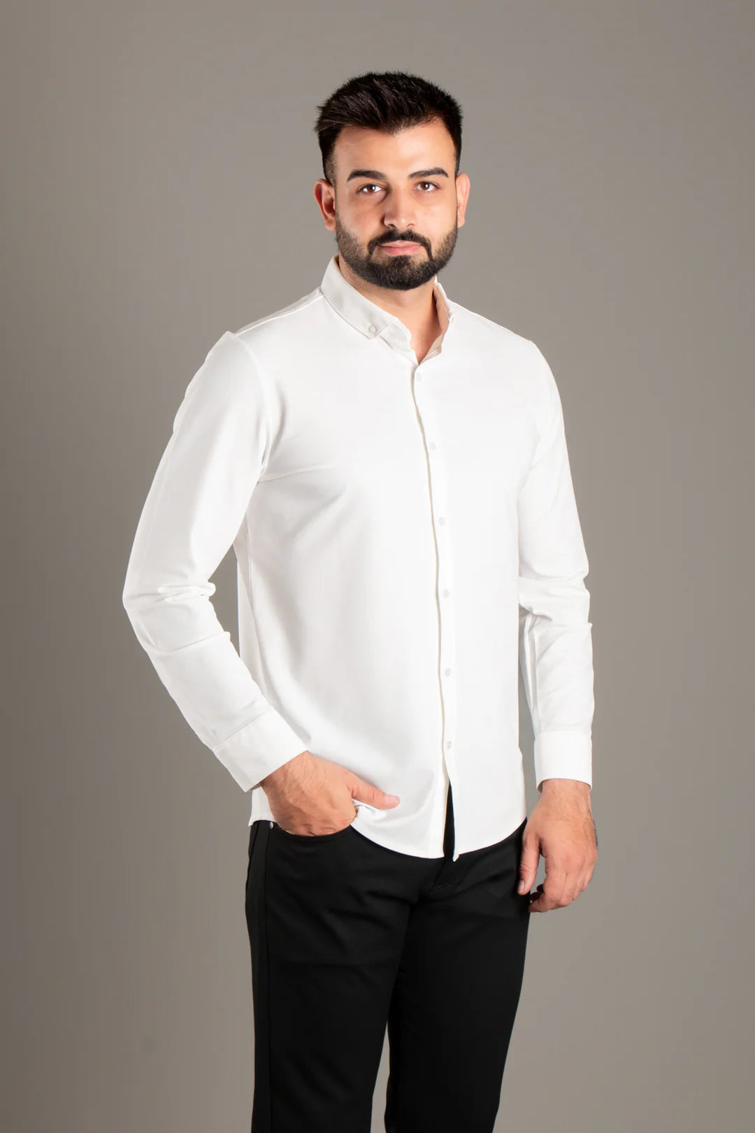 Dokulu Slim Fit Gömlek