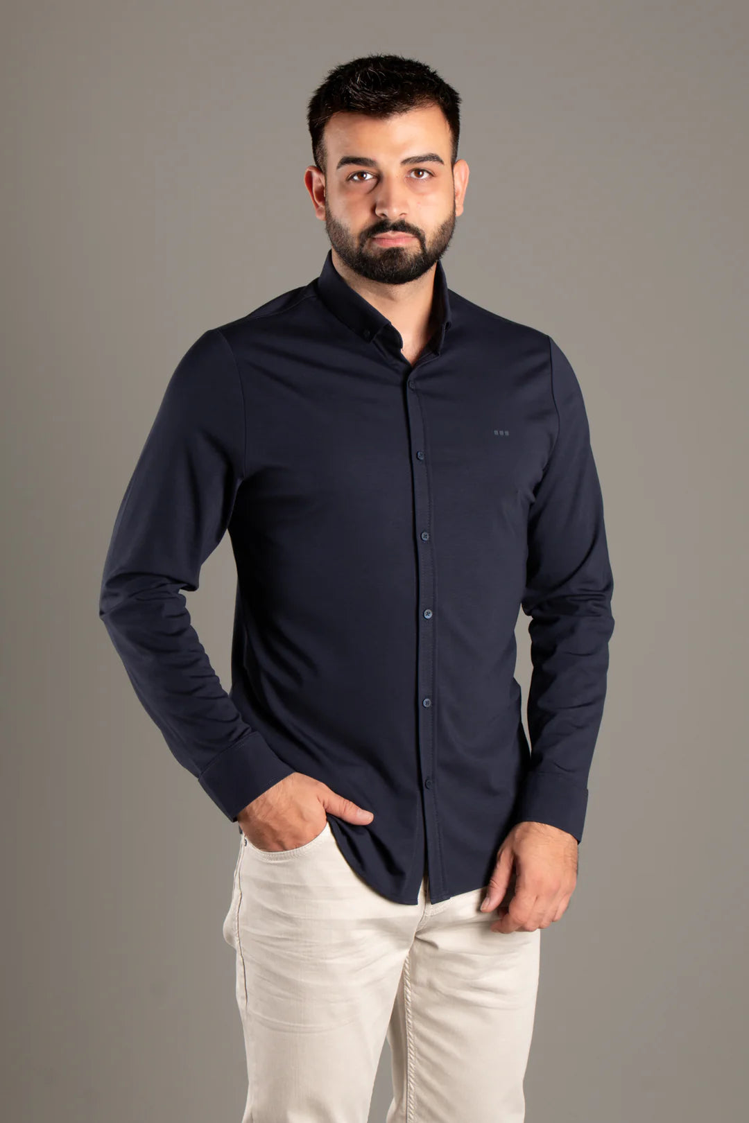 Soft Penye Basic Slim Fit Gömlek