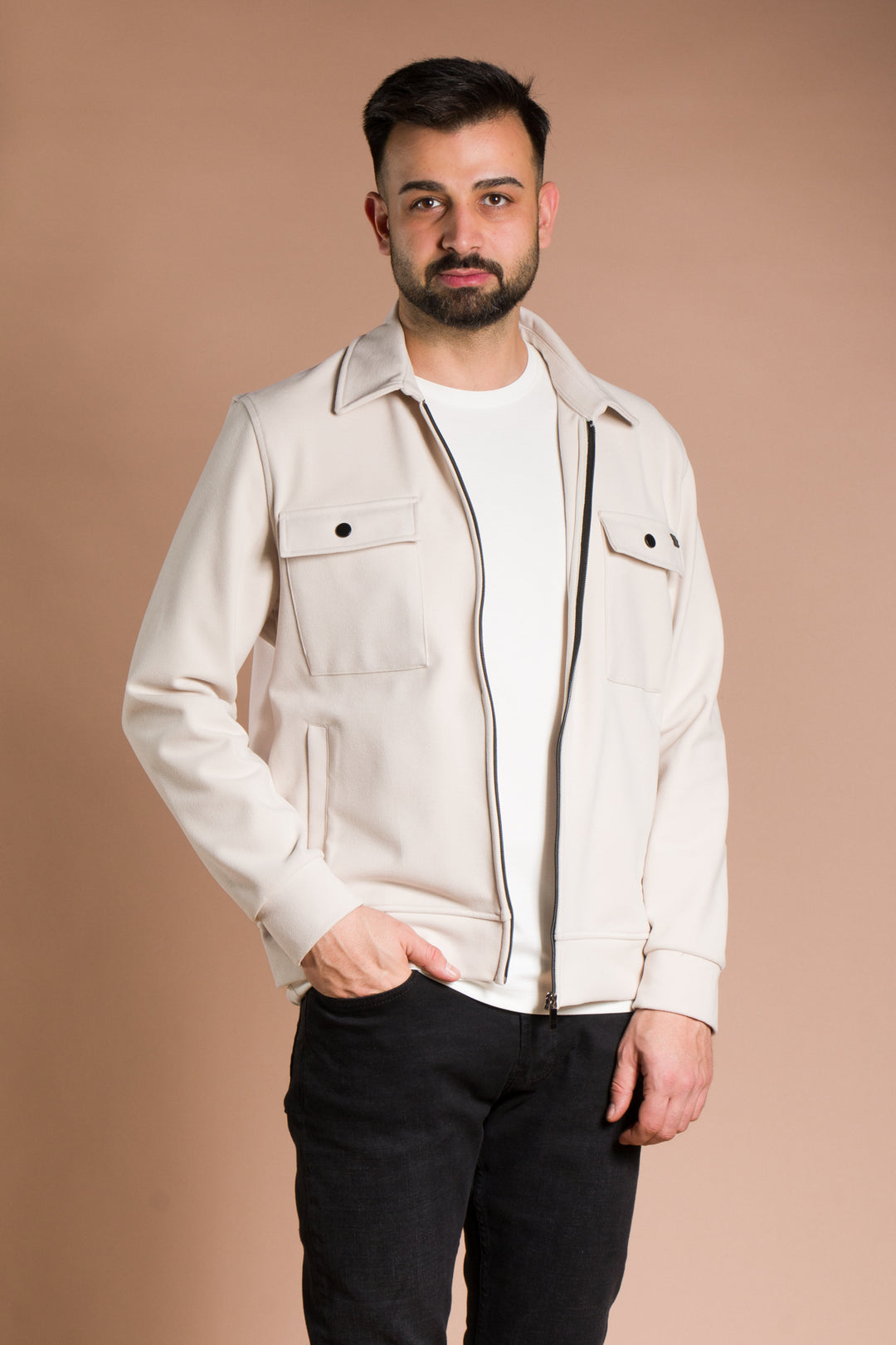 Polo Yaka Kaşe İnce Ceket