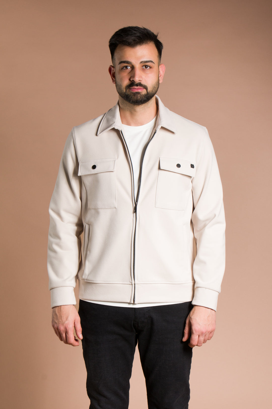 Polo Yaka Kaşe İnce Ceket