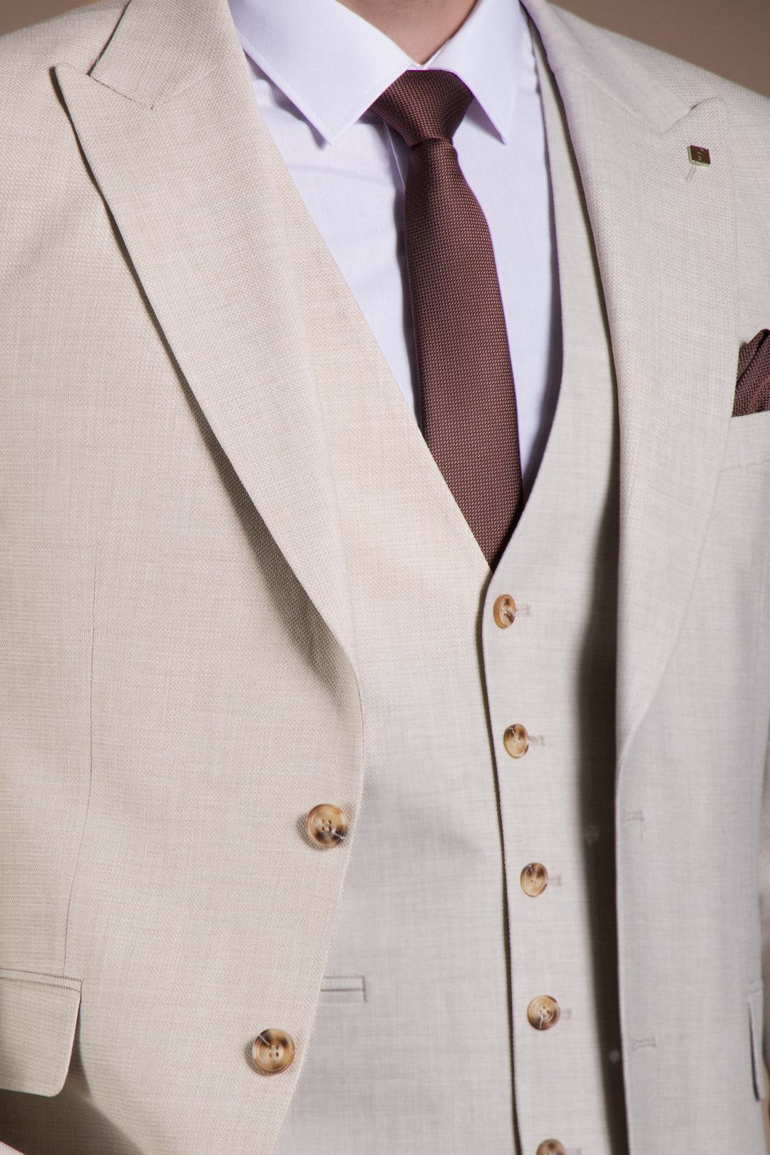 Slim Fit Yelekli Takım Elbise