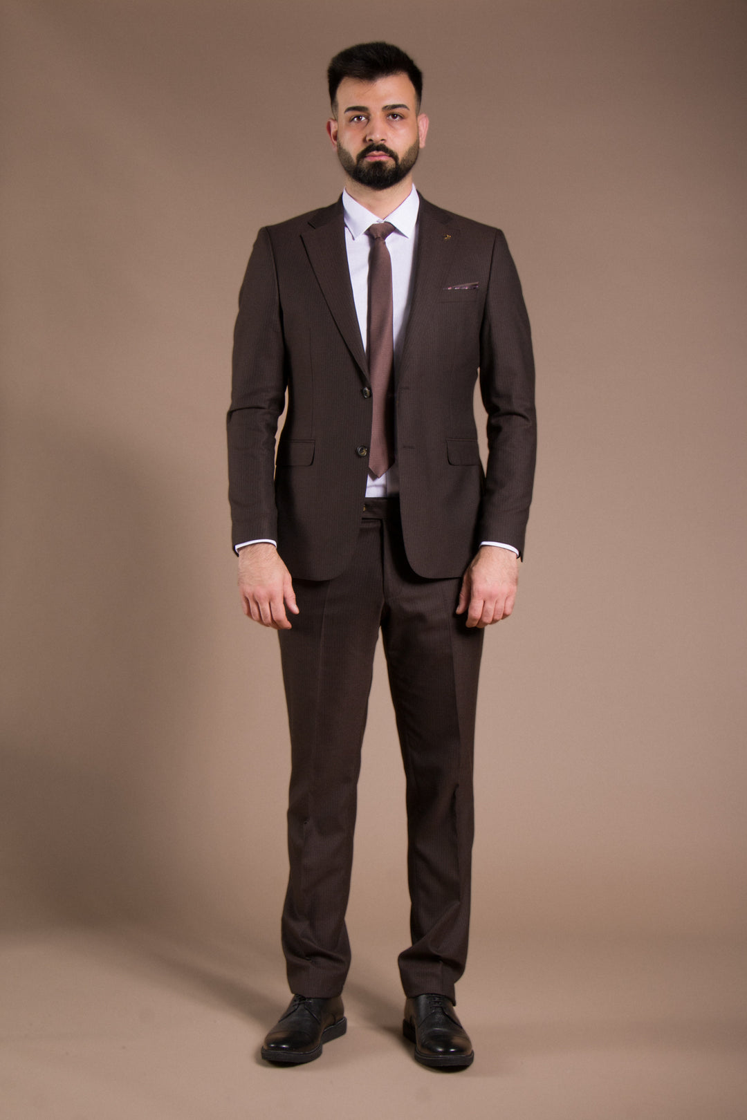 Çizgili Slim Fit Takım Elbise