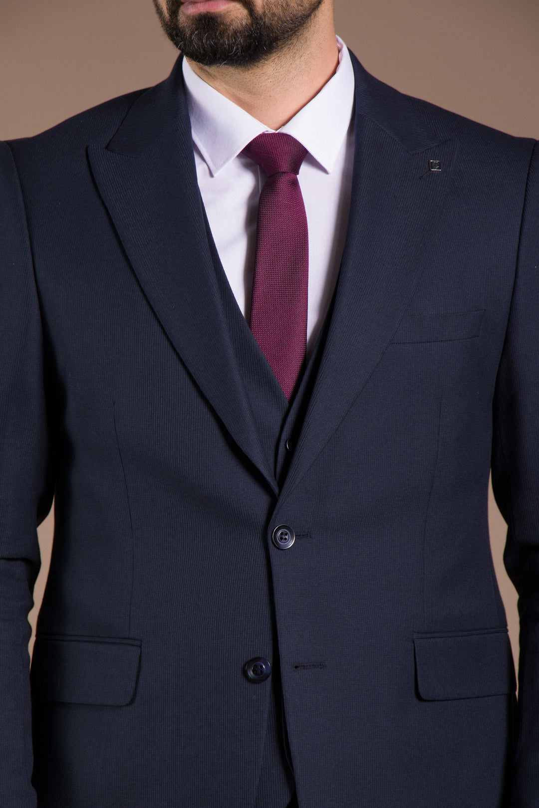 Slim Fit Yelekli Takım Elbise