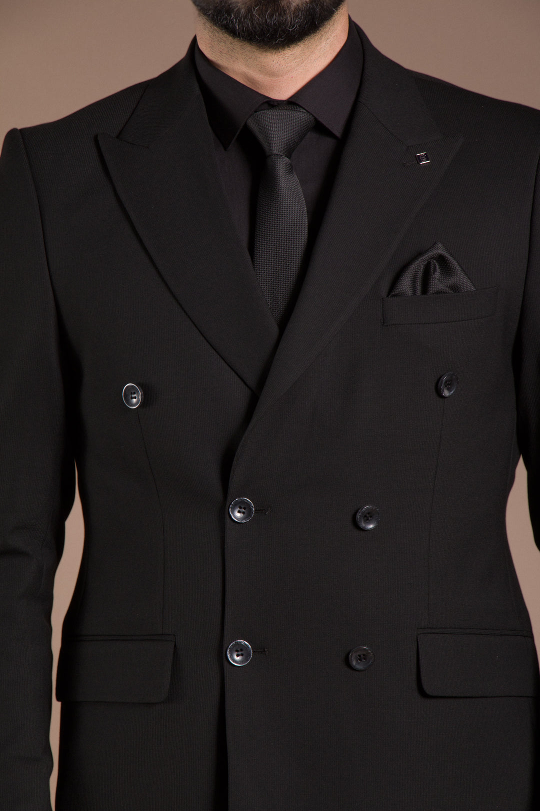 Dokulu Slim Fit Kruvaze Takım
