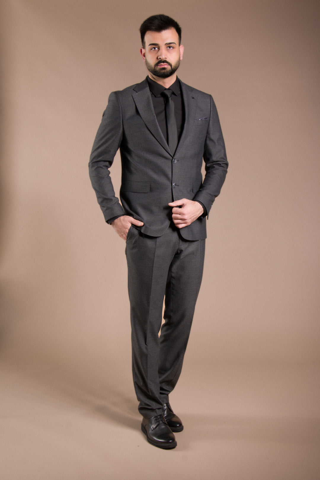 Çizgili Slim Fit Takım Elbise