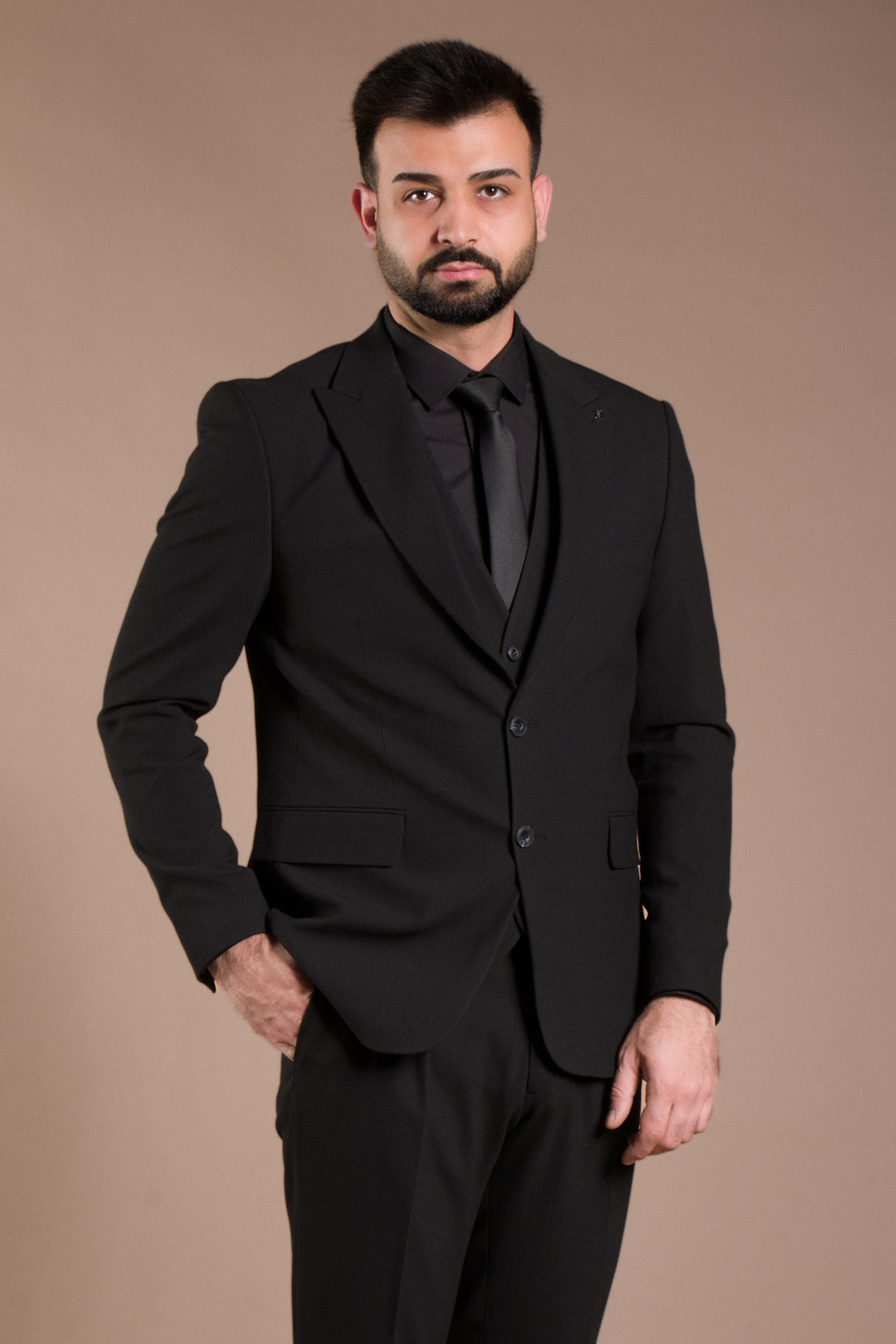 Slim Fit Yelekli Takım Elbise