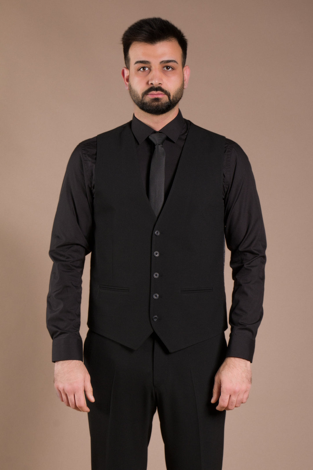 Slim Fit Yelekli Takım Elbise