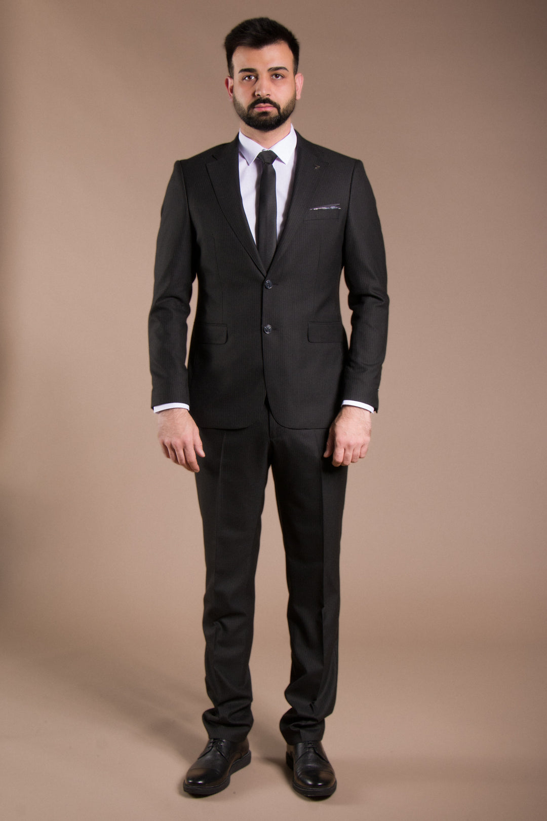 Çizgili Slim Fit Takım Elbise