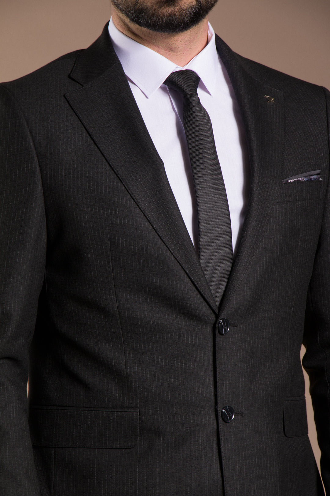 Çizgili Slim Fit Takım Elbise