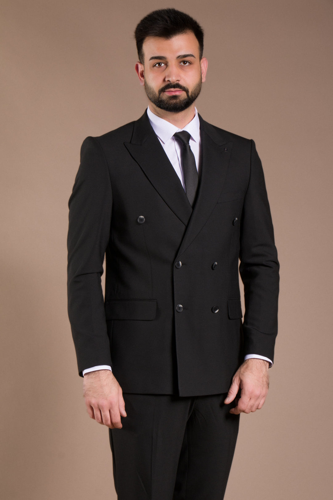 Slim Fit Kruvaze Takım Elbise