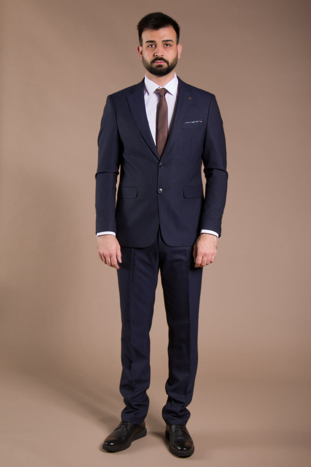 Çizgili Slim Fit Takım Elbise