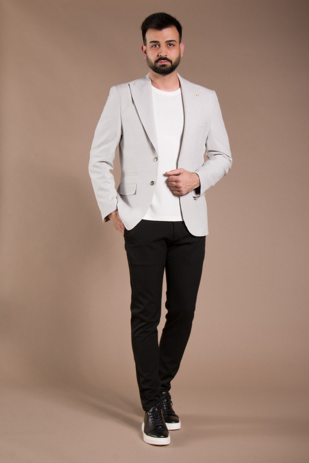 Dokulu Slim Fit Ceket Blazer
