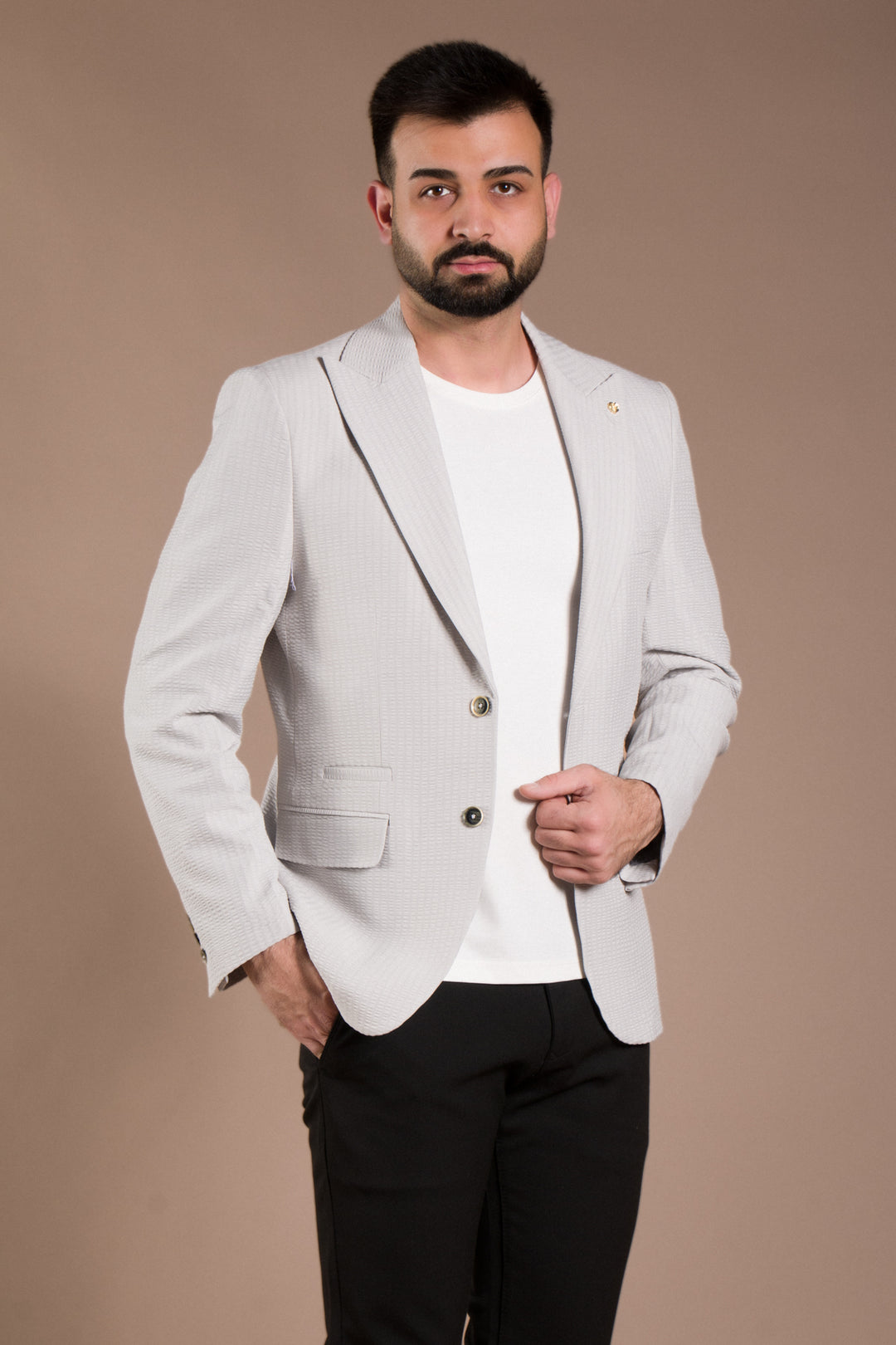 Dokulu Slim Fit Ceket Blazer