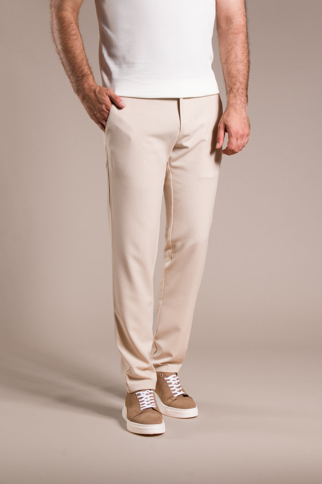 Granada Ribanalı Slim Fit Keten Pantolon
