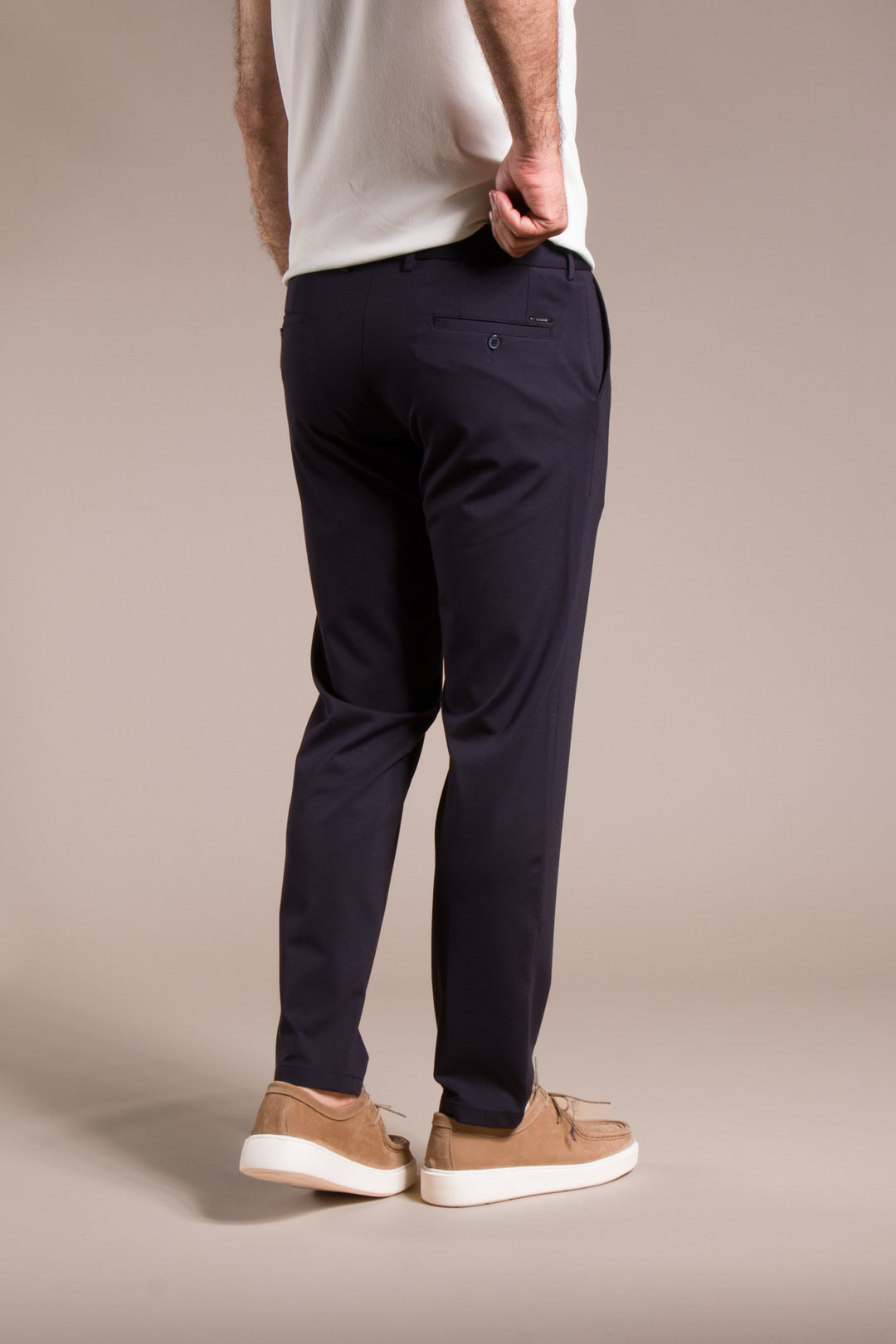 Penye Ribanalı Slim Fit Keten Pantolon