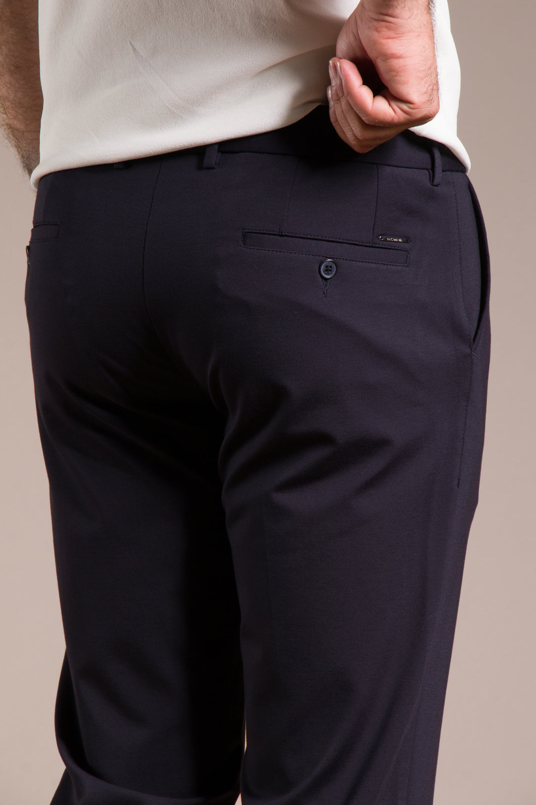 Penye Ribanalı Slim Fit Keten Pantolon