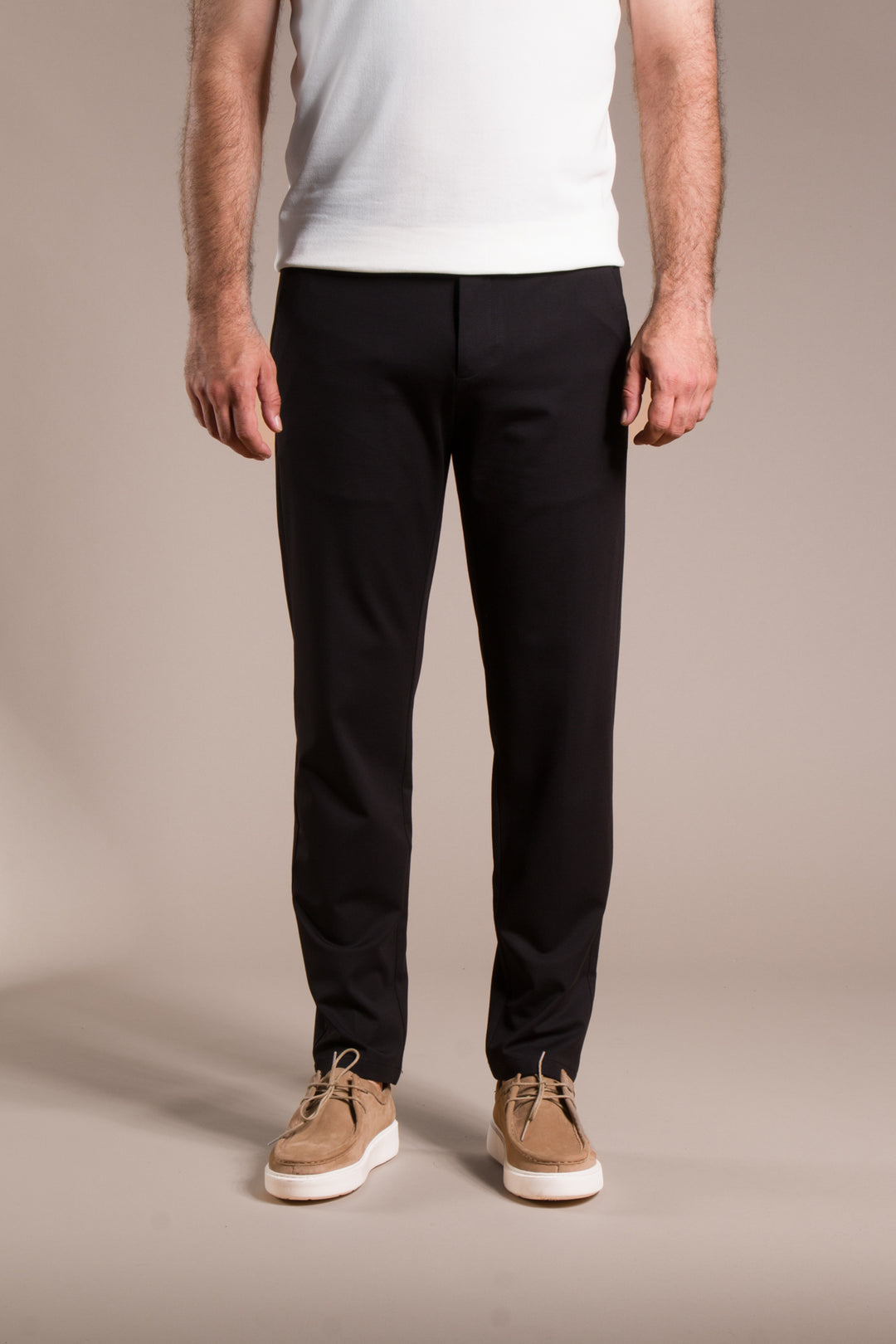 Penye Ribanalı Slim Fit Keten Pantolon
