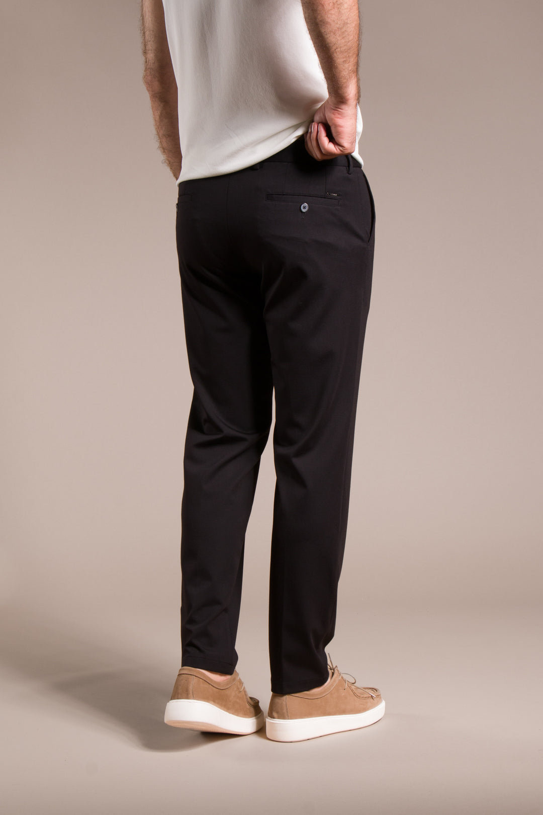 Penye Ribanalı Slim Fit Keten Pantolon