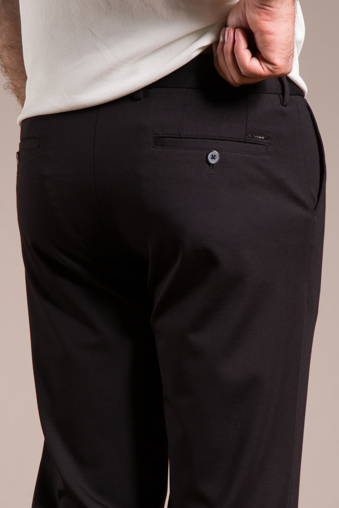 Penye Ribanalı Slim Fit Keten Pantolon