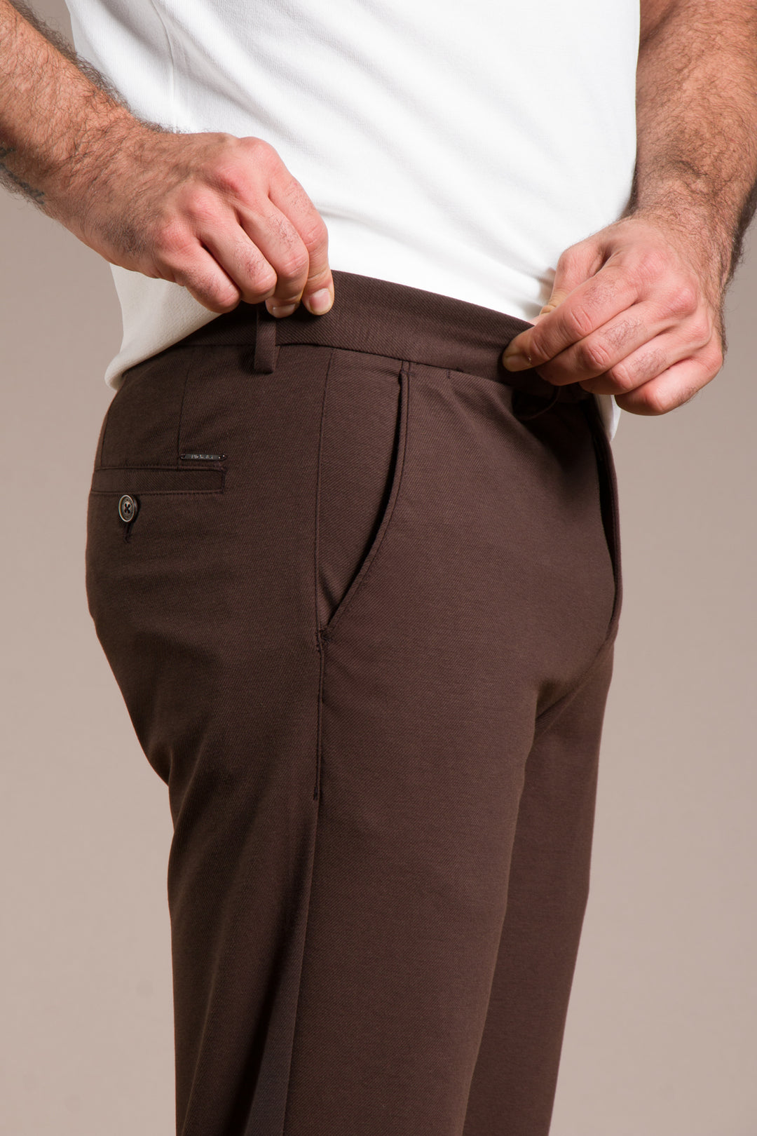 Rio Ribanalı Slim Fit Keten Pantolon