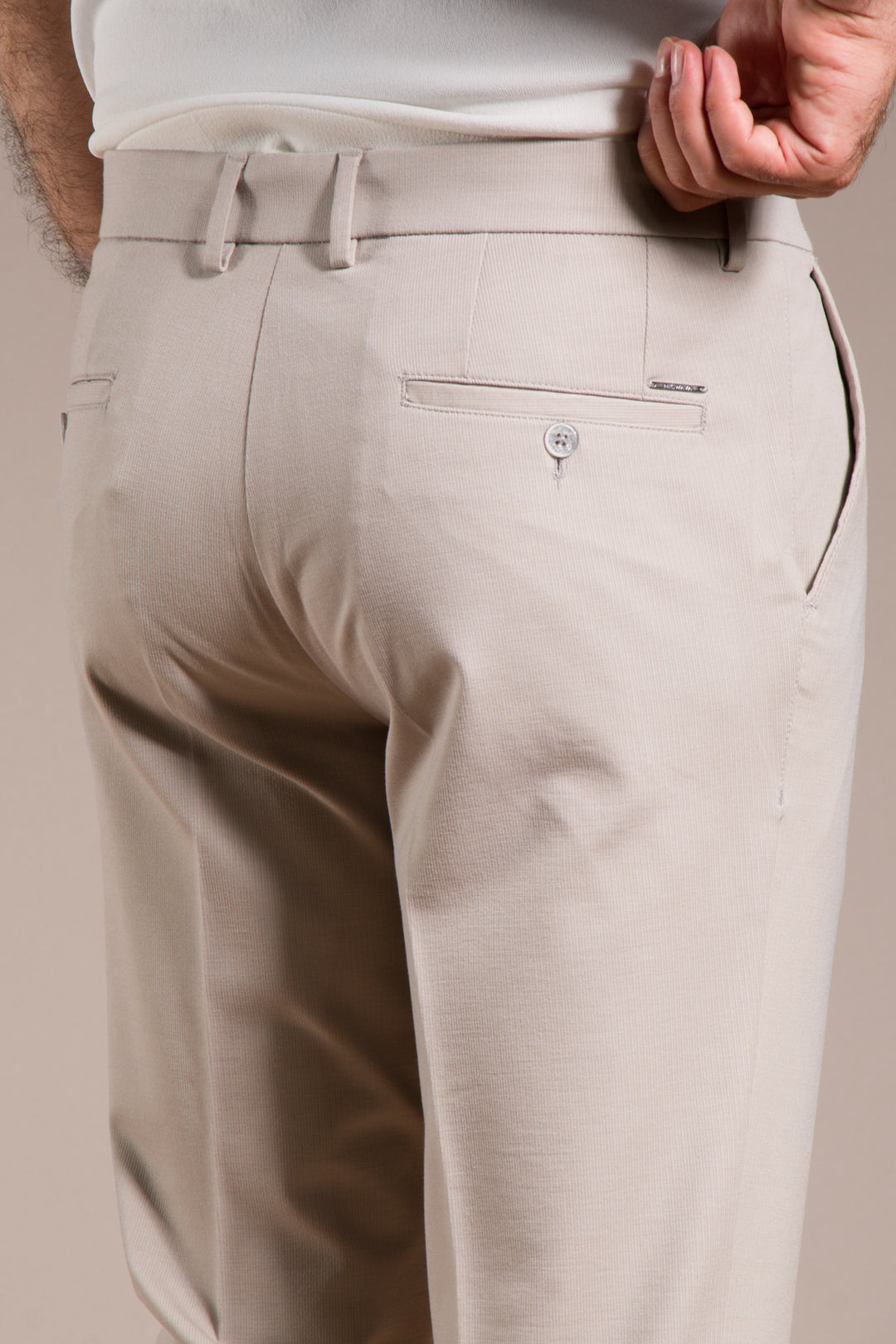 Çizgili Penye Regular Fit Keten Pantolon