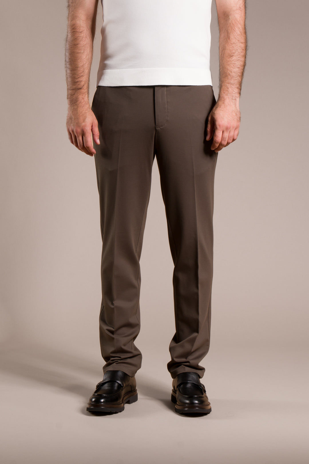 Çizgili Penye Regular Fit Keten Pantolon