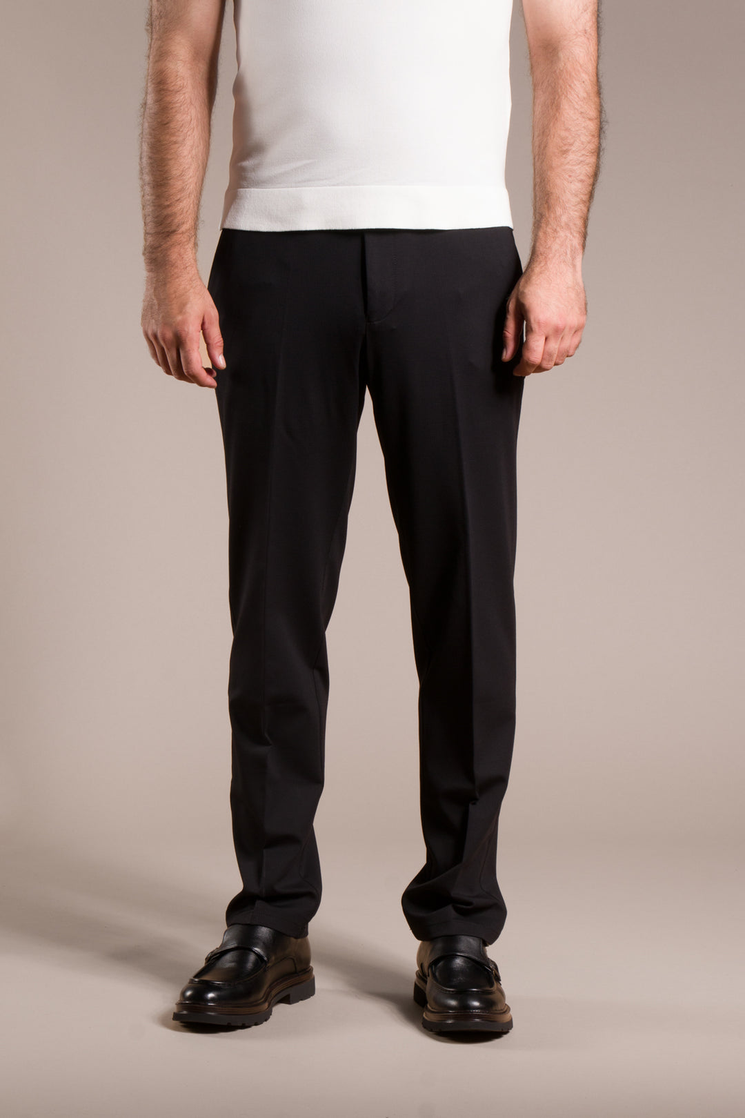 Çizgili Penye Regular Fit Keten Pantolon