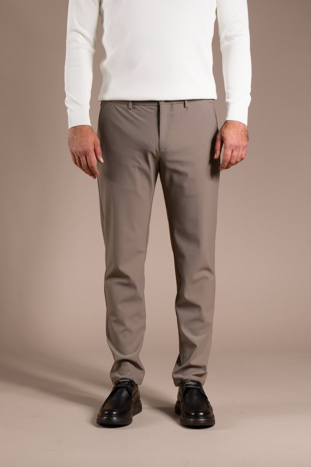 Bej Ribanalı Kolombiya Slim Fit Pantolon
