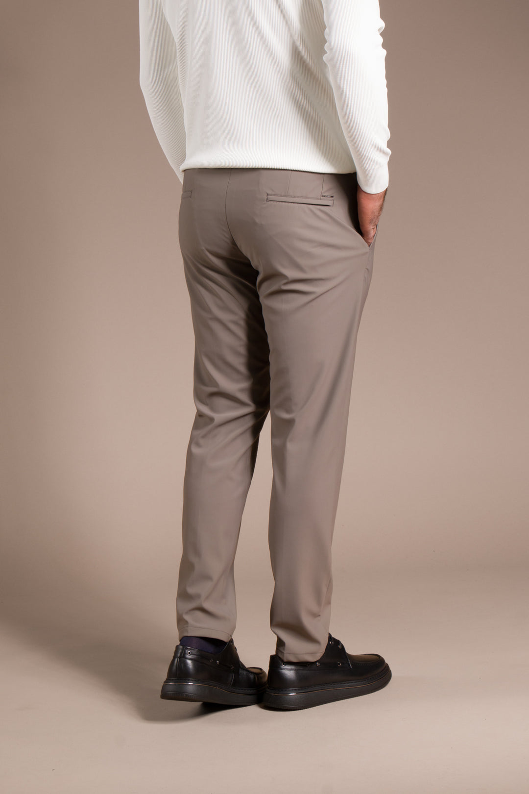 Bej Ribanalı Kolombiya Slim Fit Pantolon