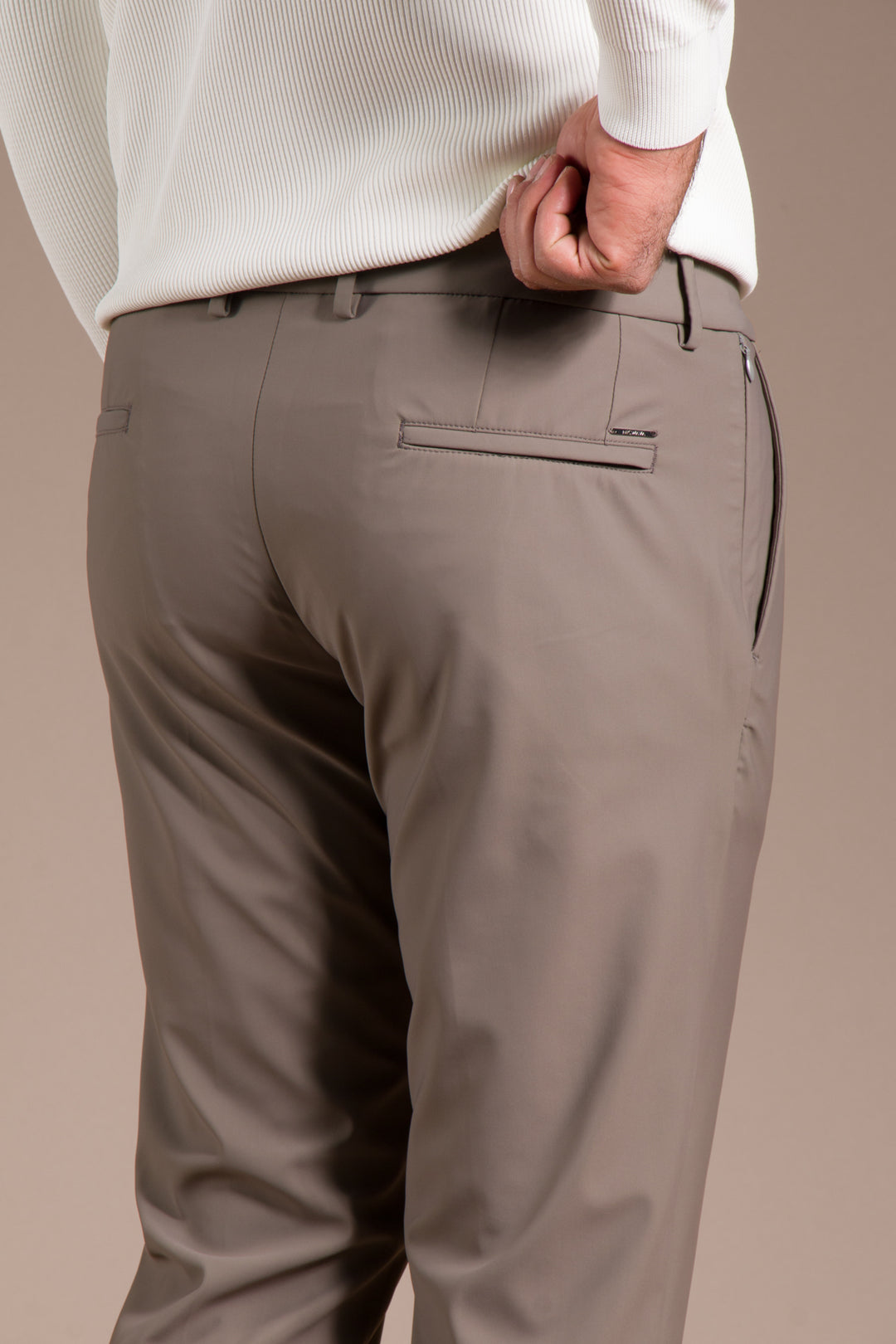 Bej Ribanalı Kolombiya Slim Fit Pantolon