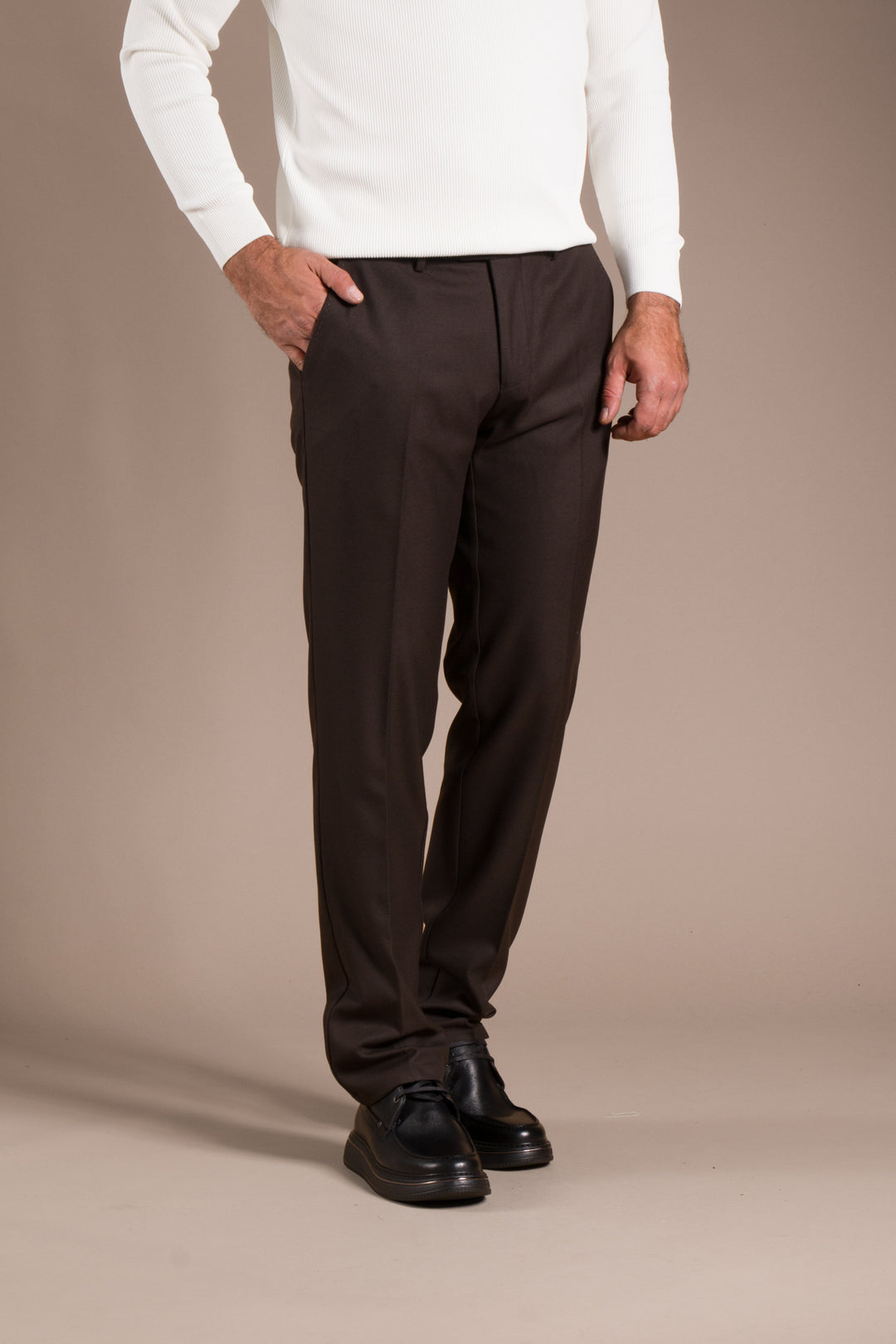 Kahve Kaşe Regular Fit Pantolon